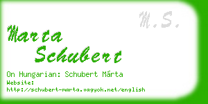 marta schubert business card